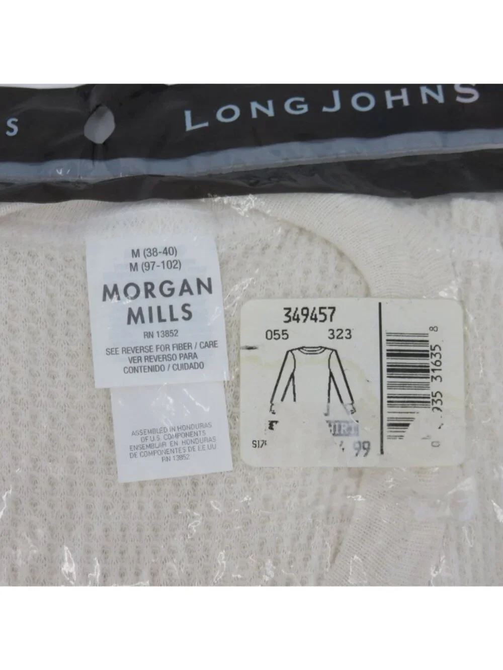 NEW Morgan Mills Men Medium 38-40 Long Johns Waffle Thermal Long Sleeve Shirt